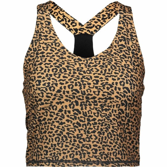 KYODAN Leopard Animal Print Racer Back Yoga Crop Top Built In Support sz XS EUC - Picture 11 of 11